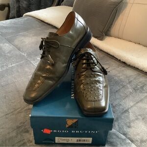 Giorgio Brutini Black Oxford Shoes Elegant Leather Design